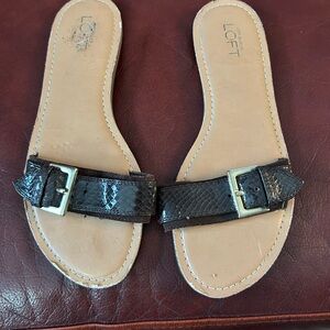 Ann Taylor Black Slide Sandals